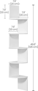 5-Tier Corner Shelf Display Floating in Living Room