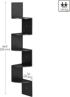 5-Tier Corner Shelf Display Floating in Living Room