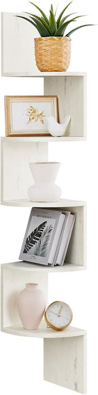 5-Tier Corner Shelf Display Floating in Living Room