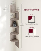 5-Tier Corner Shelf Display Floating in Living Room