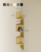 5-Tier Corner Shelf Display Floating in Living Room