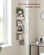 5-Tier Corner Shelf Display Floating in Living Room