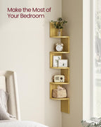 5-Tier Corner Shelf Display Floating in Living Room
