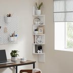 5-Tier Corner Shelf Display Floating in Living Room