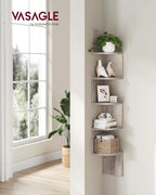 5-Tier Corner Shelf Display Floating in Living Room