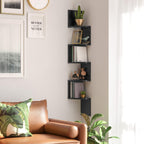 5-Tier Corner Shelf Display Floating in Living Room