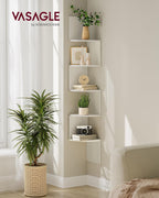 5-Tier Corner Shelf Display Floating in Living Room