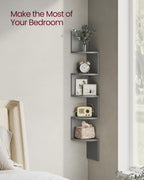 5-Tier Corner Shelf Display Floating in Living Room