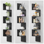5-Tier Corner Shelf Display Floating in Living Room