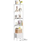 5-Tier Corner Shelf with LED Light Fabric Drawer
