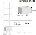 5-Tier Corner Shelf with LED Light Fabric Drawer