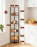 5 Tier Corner Shelf with RGB Lights Touch