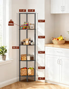 5 Tier Corner Shelf with RGB Lights Touch