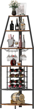 5 Tier Corner Wine Rack Wooden Racks Free