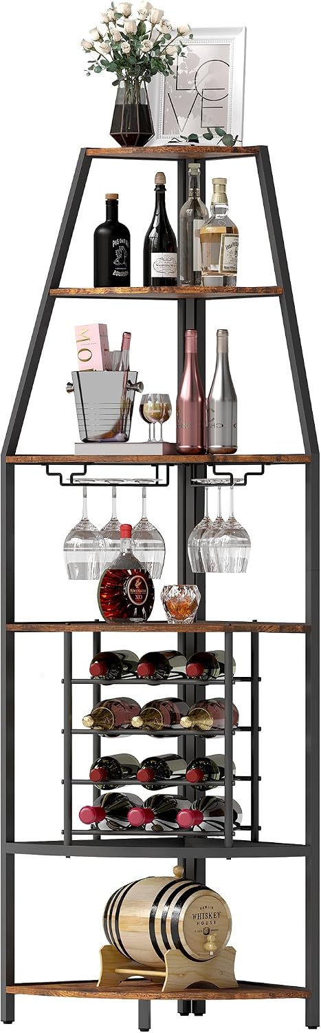 5 Tier Corner Wine Rack Wooden Racks Free