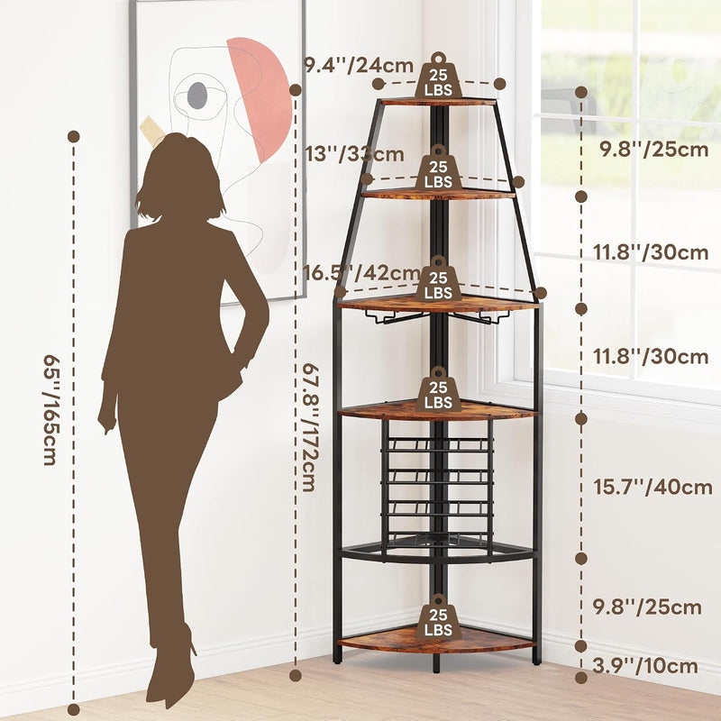 5 Tier Corner Wine Rack Wooden Racks Free