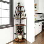 5 Tier Corner Wine Rack Wooden Racks Free