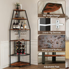5 Tier Corner Wine Rack Wooden Racks Free