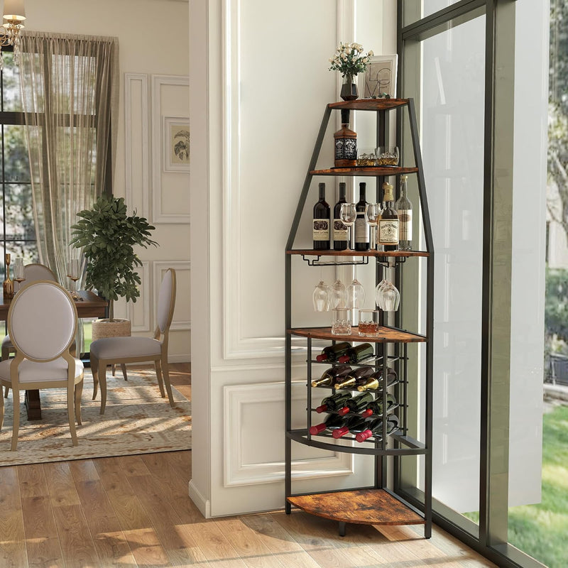 5 Tier Corner Wine Rack Wooden Racks Free