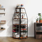 5 Tier Corner Wine Rack Wooden Racks Free