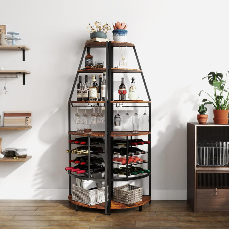 5 Tier Corner Wine Rack Wooden Racks Free