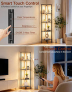 5 Tier Floor Lamp with Shelves LED Light