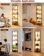 5 Tier Floor Lamp with Shelves LED Light