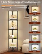 5 Tier Floor Lamp with Shelves LED Light
