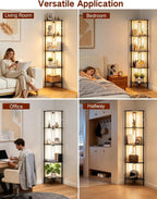 5 Tier Floor Lamp with Shelves LED Light