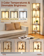 5 Tier Floor Lamp with Shelves LED Light