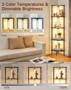 5 Tier Floor Lamp with Shelves LED Light