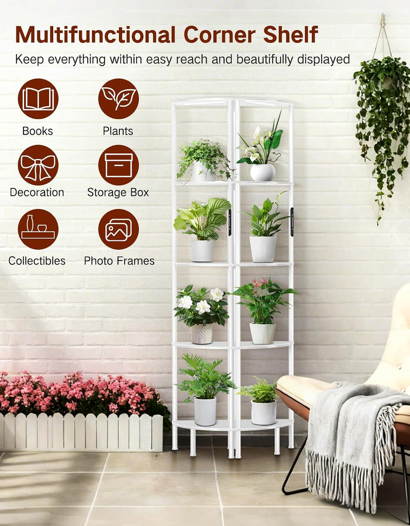 5 Tier Floor Lamp with Shelves LED Light