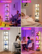 5 Tier Floor Lamp with Shelves LED Light