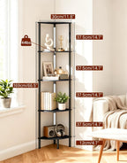 5 Tier Floor Lamp with Shelves LED Light