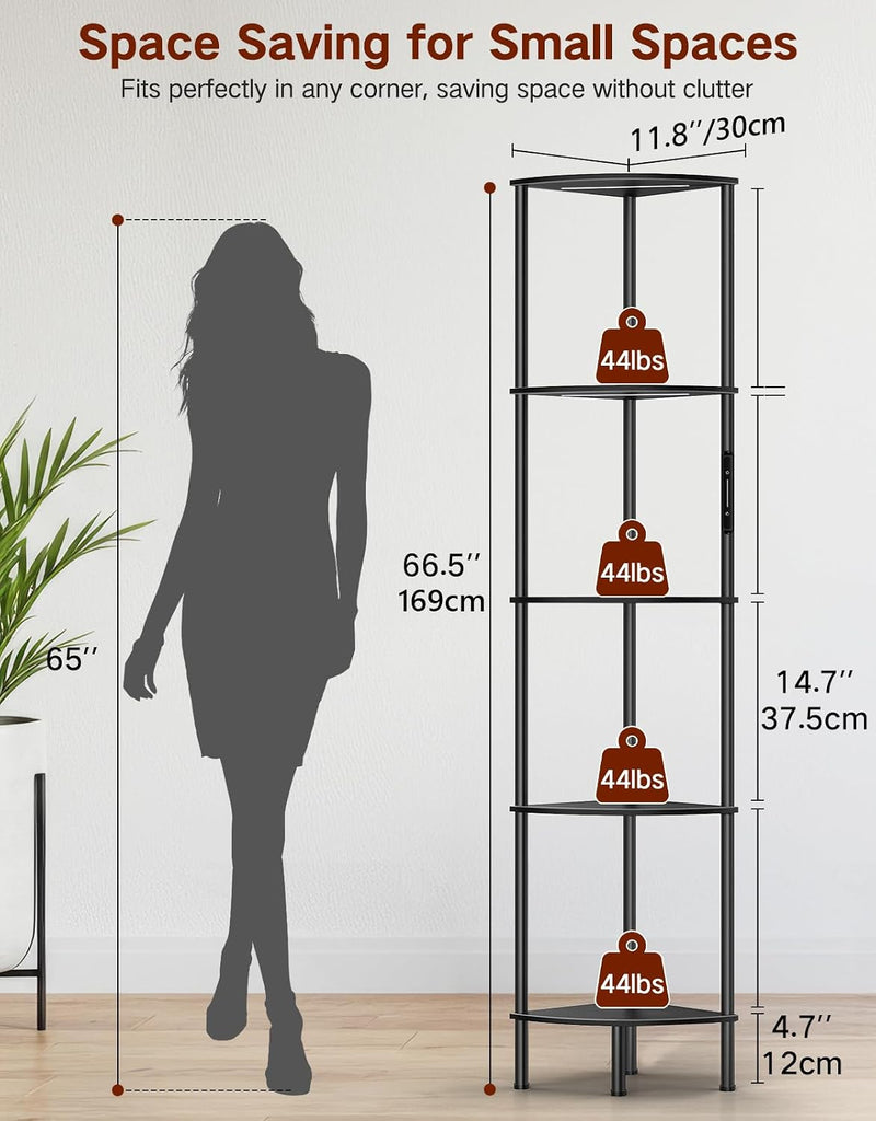 5 Tier Floor Lamp with Shelves LED Light