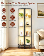 5 Tier Floor Lamp with Shelves LED Light