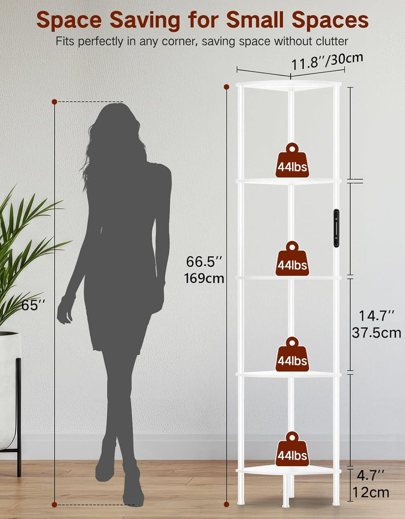 5 Tier Floor Lamp with Shelves LED Light