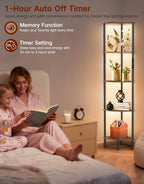 5 Tier Floor Lamp with Shelves LED Light