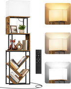 5-Tier Floor Lamp with Shelves Remote Dimmable S-Shaped