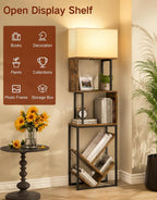 5-Tier Floor Lamp with Shelves Remote Dimmable S-Shaped