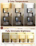 5-Tier Floor Lamp with Shelves Remote Dimmable S-Shaped