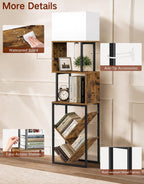 5-Tier Floor Lamp with Shelves Remote Dimmable S-Shaped