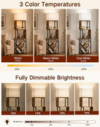 5-Tier Floor Lamp with Shelves Remote Dimmable S-Shaped