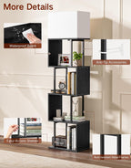 5-Tier Floor Lamp with Shelves Remote Dimmable S-Shaped