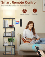 5-Tier Floor Lamp with Shelves Remote Dimmable S-Shaped