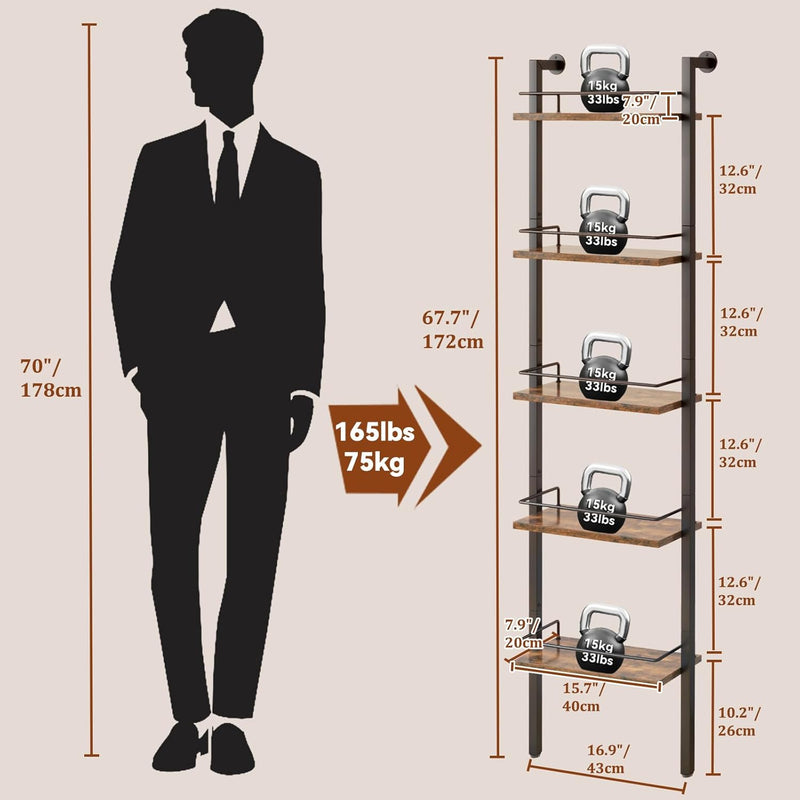 5-Tier Freestanding Wine Racks Liquor Shelf Vintage