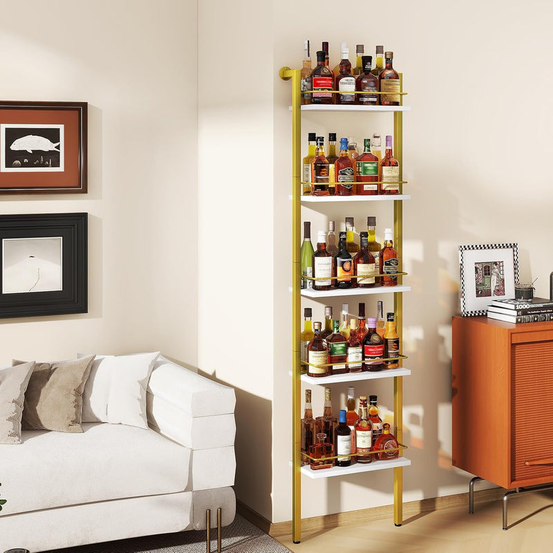 5-Tier Freestanding Wine Racks Liquor Shelf Vintage