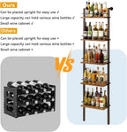 5-Tier Freestanding Wine Racks Liquor Shelf Vintage