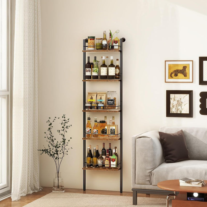 5-Tier Freestanding Wine Racks Liquor Shelf Vintage