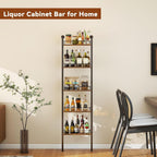 5-Tier Freestanding Wine Racks Liquor Shelf Vintage